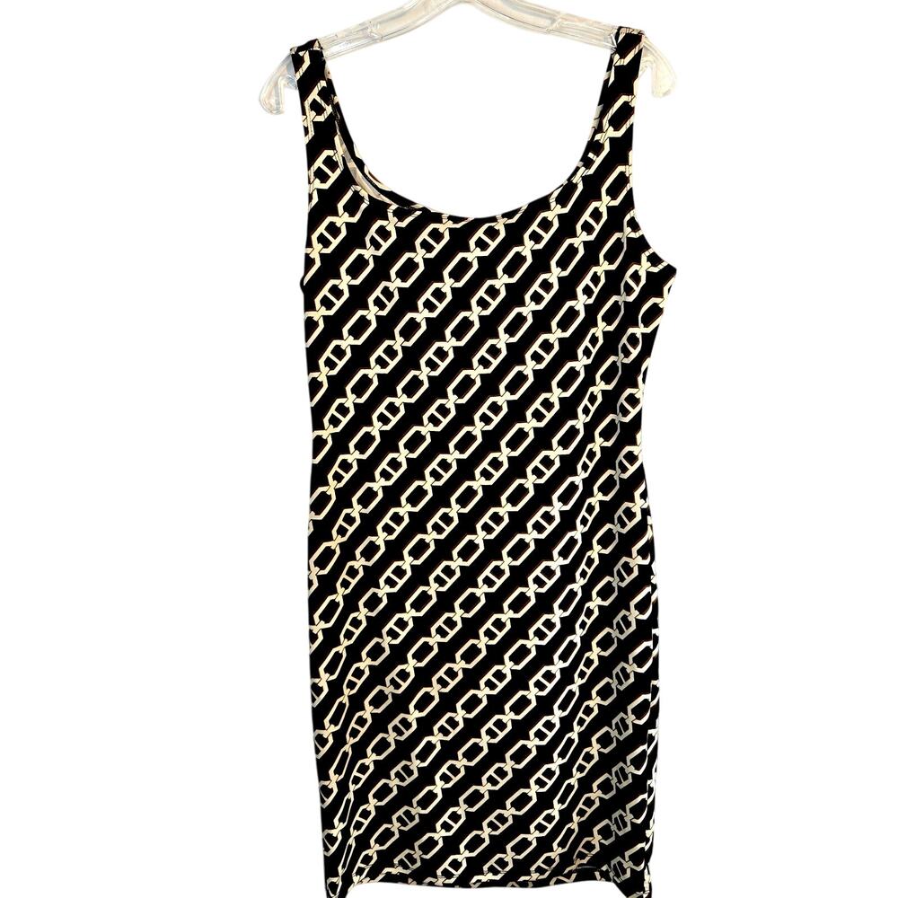 Iris Women's Dress 1X Black Sleeveless Short Chains Sun Misses Size 16 18